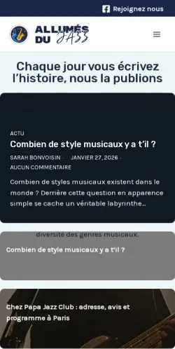 Aperçu du site Allumes Du Jazz, référencé pour publier un article sponsorisé