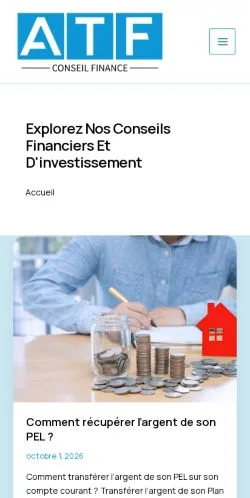 Aperçu du site ATF Conseil Finance, référencé pour publier un article sponsorisé