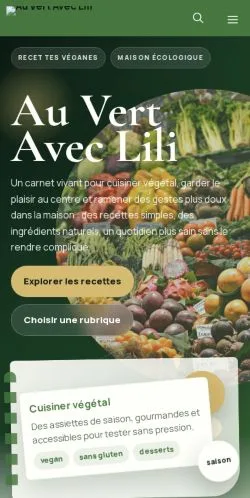 Aperçu du site Au Vert Avec Lili, référencé pour publier un article sponsorisé