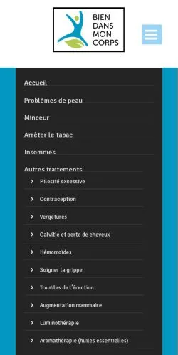 Aperçu du site Bien Dans Mon Corps, référencé pour publier un article sponsorisé