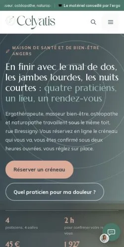 Aperçu du site Celyatis Angers, référencé pour publier un article sponsorisé