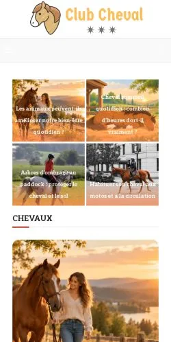 Aperçu du site Club Cheval, référencé pour publier un article sponsorisé