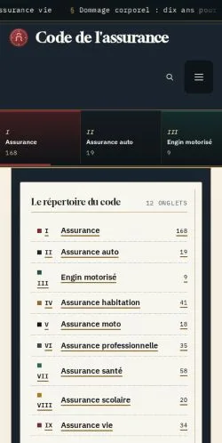 Aperçu du site Code Assurance, référencé pour publier un article sponsorisé