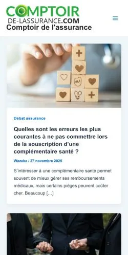Aperçu du site Comptoir Assurance, référencé pour publier un article sponsorisé