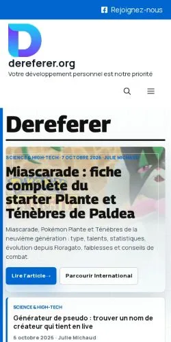 Aperçu du site Dereferer Tech, référencé pour publier un article sponsorisé