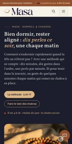 Aperçu du site Masa Bien Dormir, référencé pour publier un article sponsorisé