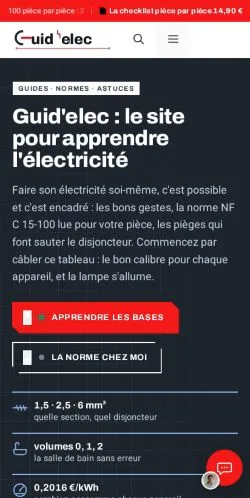 Aperçu du site Guid'elec, référencé pour publier un article sponsorisé