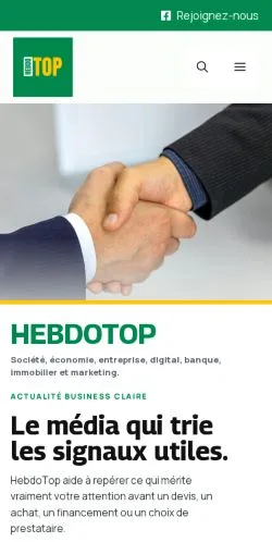 Aperçu du site HebdoTop, référencé pour publier un article sponsorisé