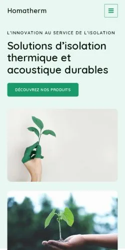 Aperçu du site Homatherm Solutions, référencé pour publier un article sponsorisé