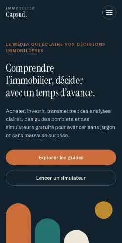 Aperçu du site Immobilier Capsud, référencé pour publier un article sponsorisé