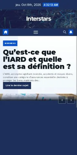 Aperçu du site Interstars Live, référencé pour publier un article sponsorisé