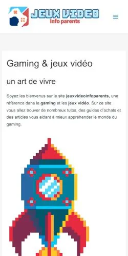 Aperçu du site Jeux Video Infos Parents, référencé pour publier un article sponsorisé