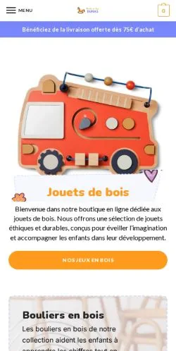 Aperçu du site Jouets de Bois, référencé pour publier un article sponsorisé