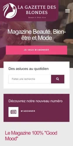 Forhåndsvisning af Gazette Des Blondes, opført til udgivelse af sponsorerede artikler
