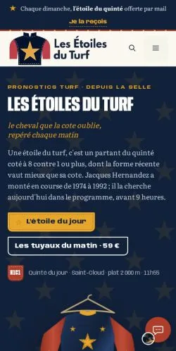 Aperçu du site Étoiles Du Turf, référencé pour publier un article sponsorisé