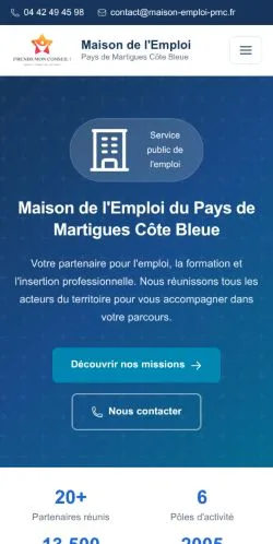 Aperçu du site Maison Emploi Martigues, référencé pour publier un article sponsorisé