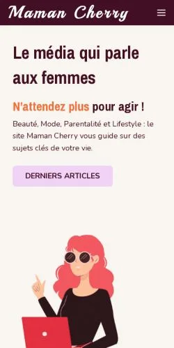 Aperçu du site Maman Cherry, référencé pour publier un article sponsorisé