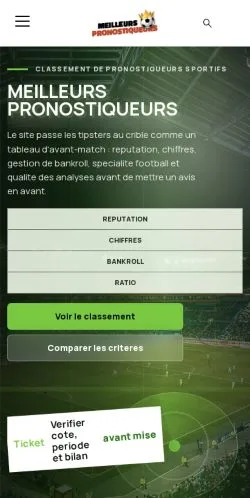 Aperçu du site Meilleurs Pronostiqueurs, référencé pour publier un article sponsorisé
