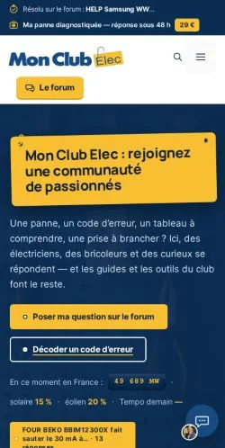 Aperçu du site Mon Club Elec, référencé pour publier un article sponsorisé