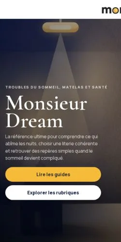 Aperçu du site Monsieur Dream, référencé pour publier un article sponsorisé