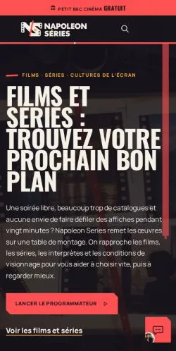 Aperçu du site Napoleon Series, référencé pour publier un article sponsorisé