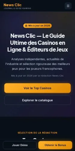 Aperçu du site News Clic, référencé pour publier un article sponsorisé