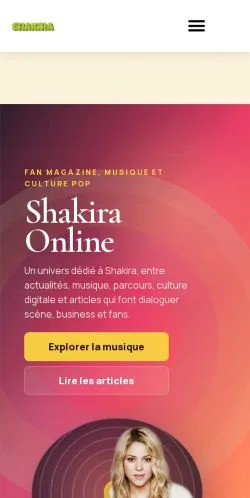 Anteprima del sito Shakira Online, referenziato per la pubblicazione di articoli sponsorizzati