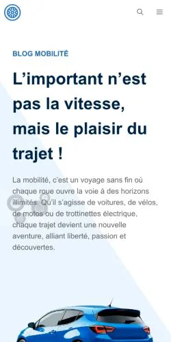 Forhåndsvisning af Roulez Blog Mobilité, opført til udgivelse af sponsorerede artikler