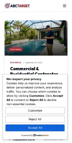 Pré-visualização do site ABCTarget, referenciado para publicar artigos patrocinados