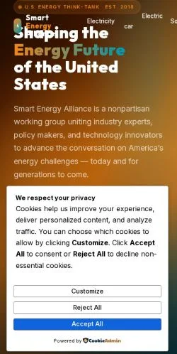 Sponsorlu makale yayını için listelenen Smart Energie Alliance sitesinin önizlemesi