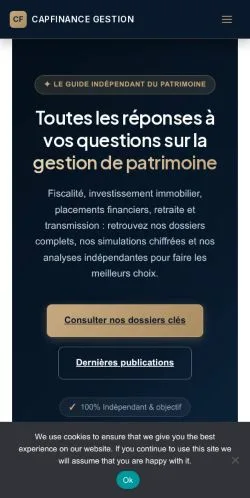 スポンサード記事の掲載先として登録されたCap Finance Gestionのサイトプレビュー