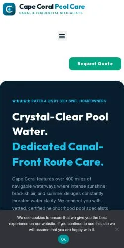 Anteprima del sito Cape Coral Pool Care, referenziato per la pubblicazione di articoli sponsorizzati