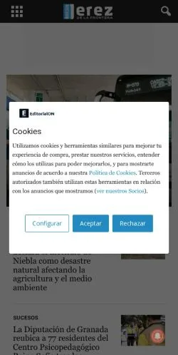 スポンサード記事の掲載先として登録されたnoticiasjerez.comのサイトプレビュー