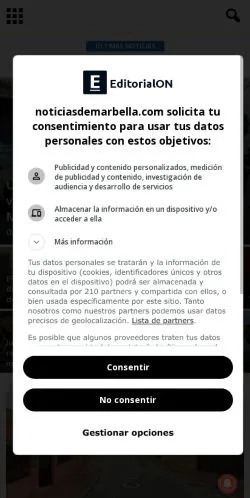 Forhåndsvisning af noticiasdemarbella.com, opført til udgivelse af sponsorerede artikler