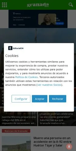 Vista previa del sitio granadadiario.es, referenciado para publicar artículos patrocinados
