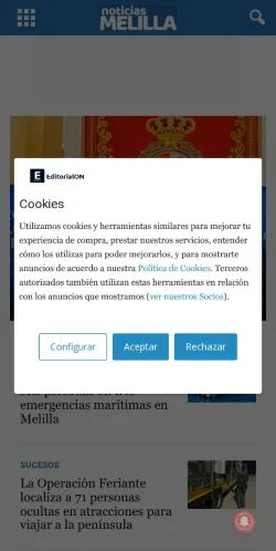 Anteprima del sito noticiasmelilla.com, referenziato per la pubblicazione di articoli sponsorizzati