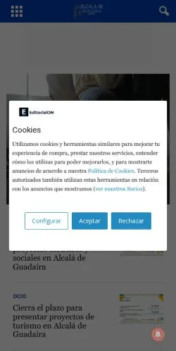 Pré-visualização do site alcaladeguadairanews.com, referenciado para publicar artigos patrocinados