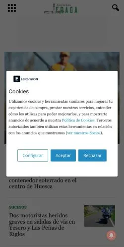 Vista previa del sitio noticiasfraga.com, referenciado para publicar artículos patrocinados