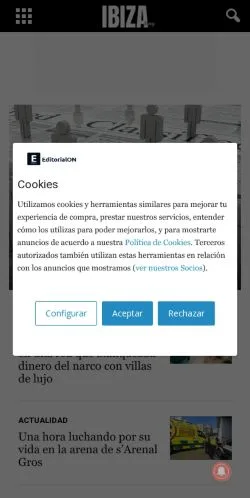 Anteprima del sito ibizahoy.com, referenziato per la pubblicazione di articoli sponsorizzati
