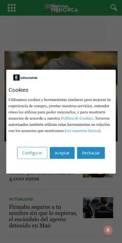 Anteprima del sito noticiasmenorca.com, referenziato per la pubblicazione di articoli sponsorizzati