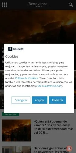 Vista previa del sitio benaventenews.com, referenciado para publicar artículos patrocinados