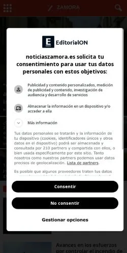 Anteprima del sito noticiaszamora.es, referenziato per la pubblicazione di articoli sponsorizzati