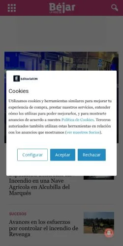 スポンサード記事の掲載先として登録されたlavozdebejar.comのサイトプレビュー