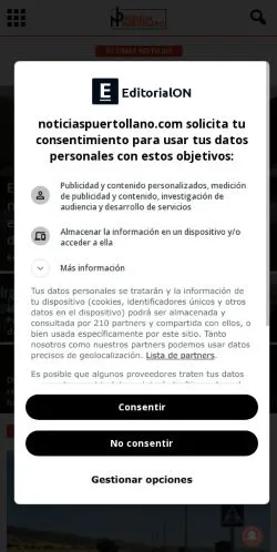 Forhåndsvisning af noticiaspuertollano.com, opført til udgivelse af sponsorerede artikler