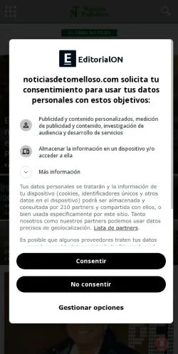 Forhåndsvisning af noticiasdetomelloso.com, opført til udgivelse af sponsorerede artikler
