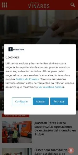 Vista previa del sitio noticiasvinaros.com, referenciado para publicar artículos patrocinados