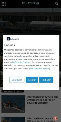 Vista previa del sitio elhierronews.com, referenciado para publicar artículos patrocinados