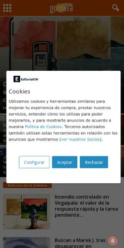 Anteprima del sito noticiasgomera.com, referenziato per la pubblicazione di articoli sponsorizzati