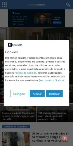 Aperçu du site noticiascantabria.com, référencé pour publier un article sponsorisé