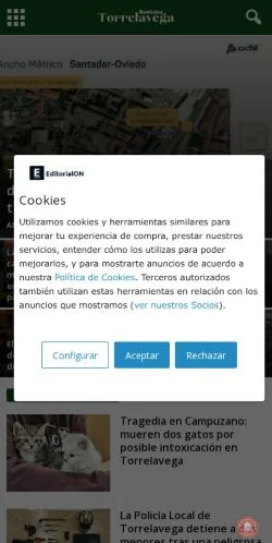 Vorschau der Website noticiastorrelavega.com, gelistet für die Veröffentlichung gesponserter Artikel